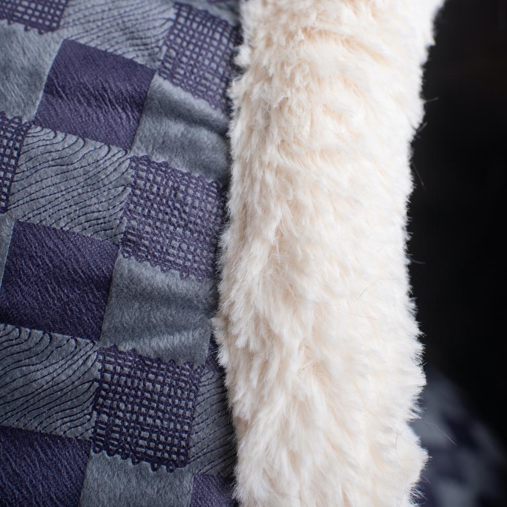 Cuddle Cave Cat Bed C44 For Cats & Puppy Dogs, Blue Checkered. Picture 2