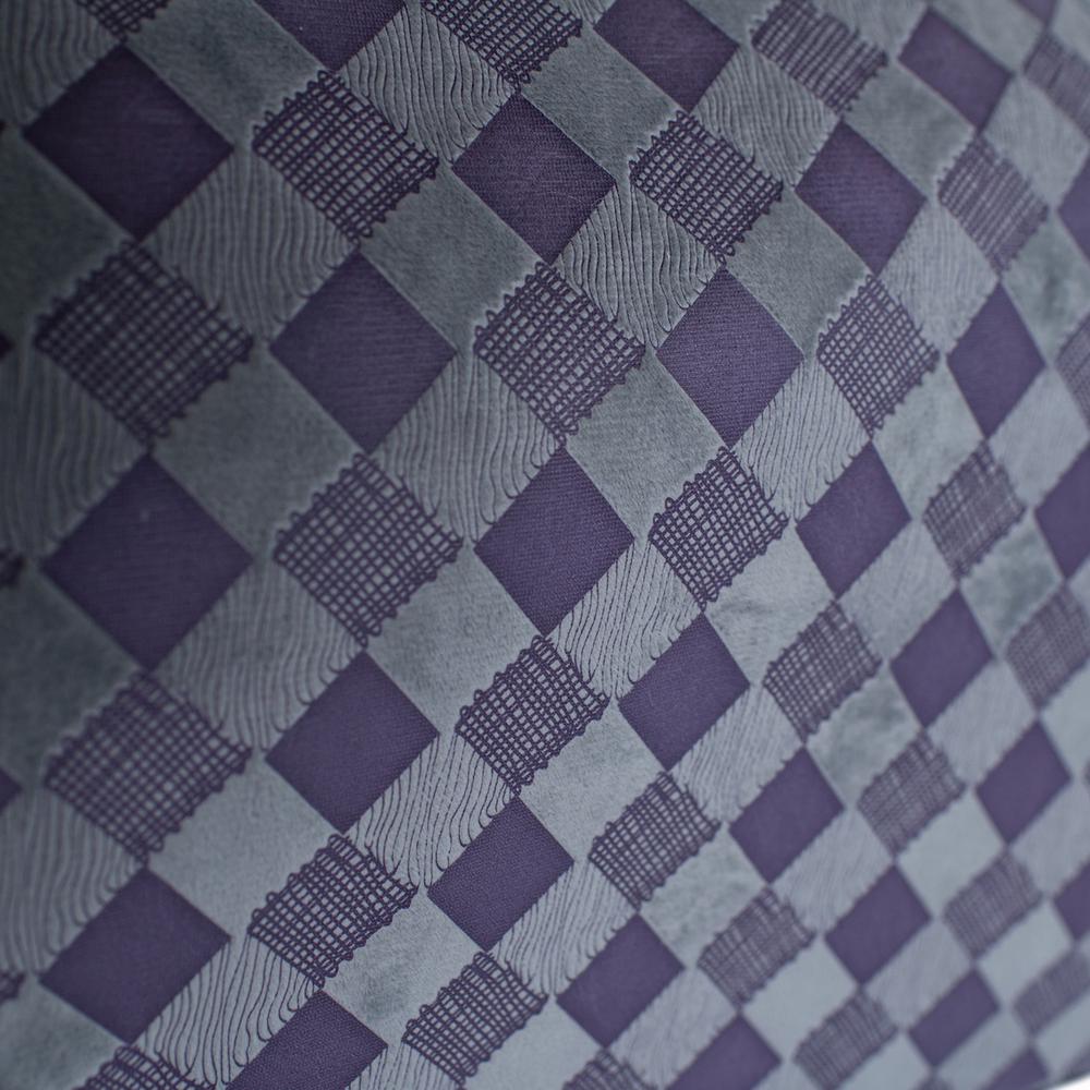 Cat Bed, Purple Gray Combo Checkered Pattern. Picture 3