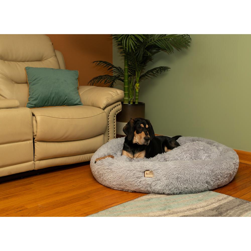 Armarkat Extra Large, Fluffy Gray Round Cat Bed - C71NHS. Picture 5