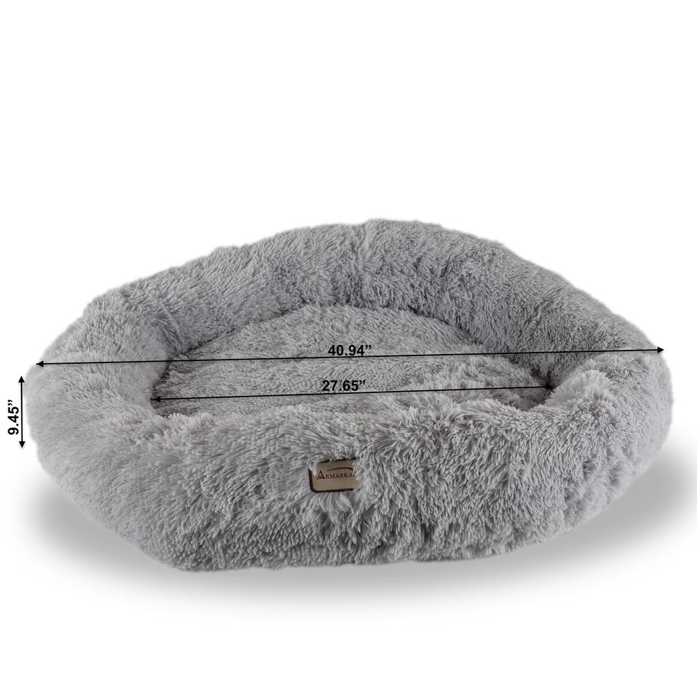 Armarkat Extra Large, Fluffy Gray Round Cat Bed - C71NHS. Picture 8