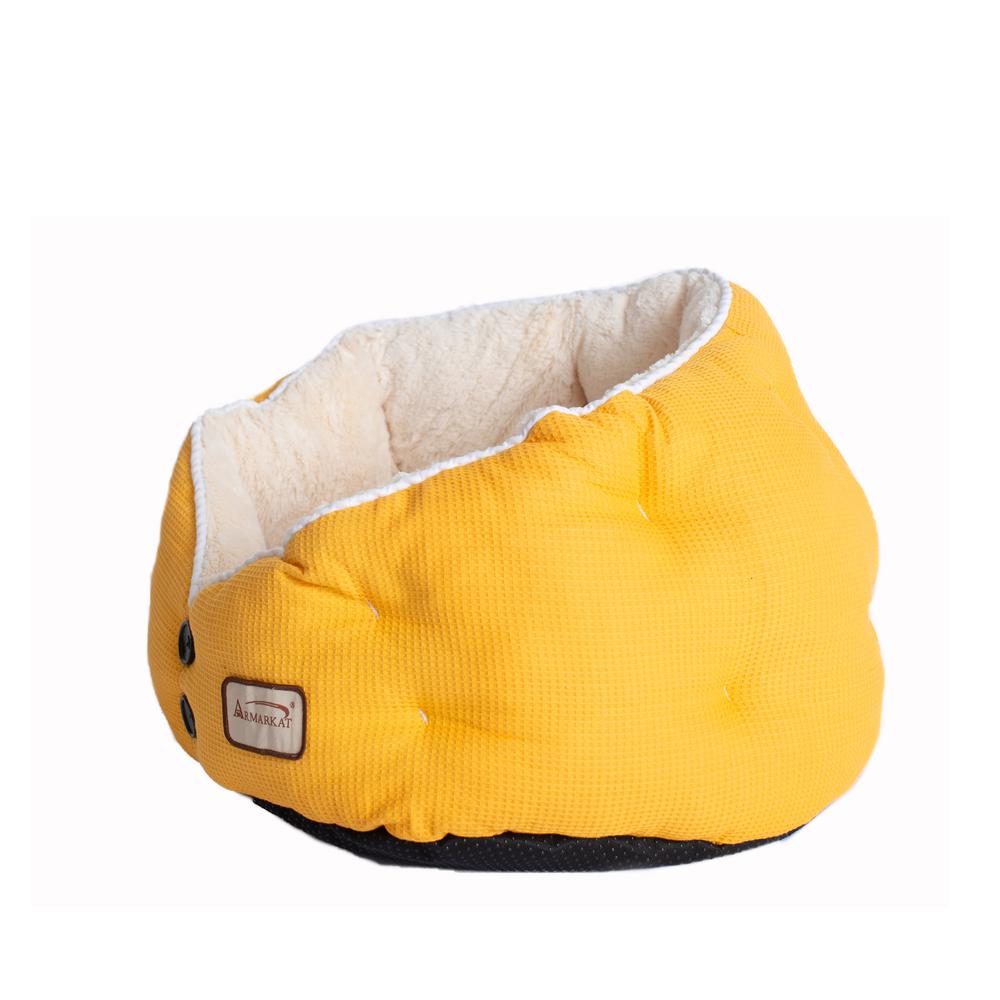 Cat Bed Gold Waffle And White. Picture 2
