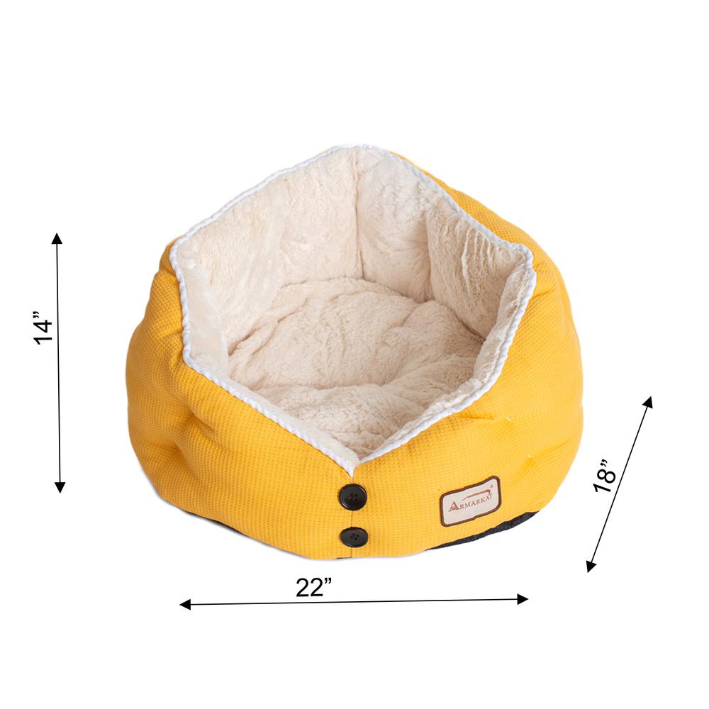 Cat Bed Gold Waffle And White. Picture 7