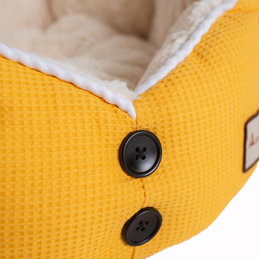 Cat Bed Gold Waffle And White. Picture 8