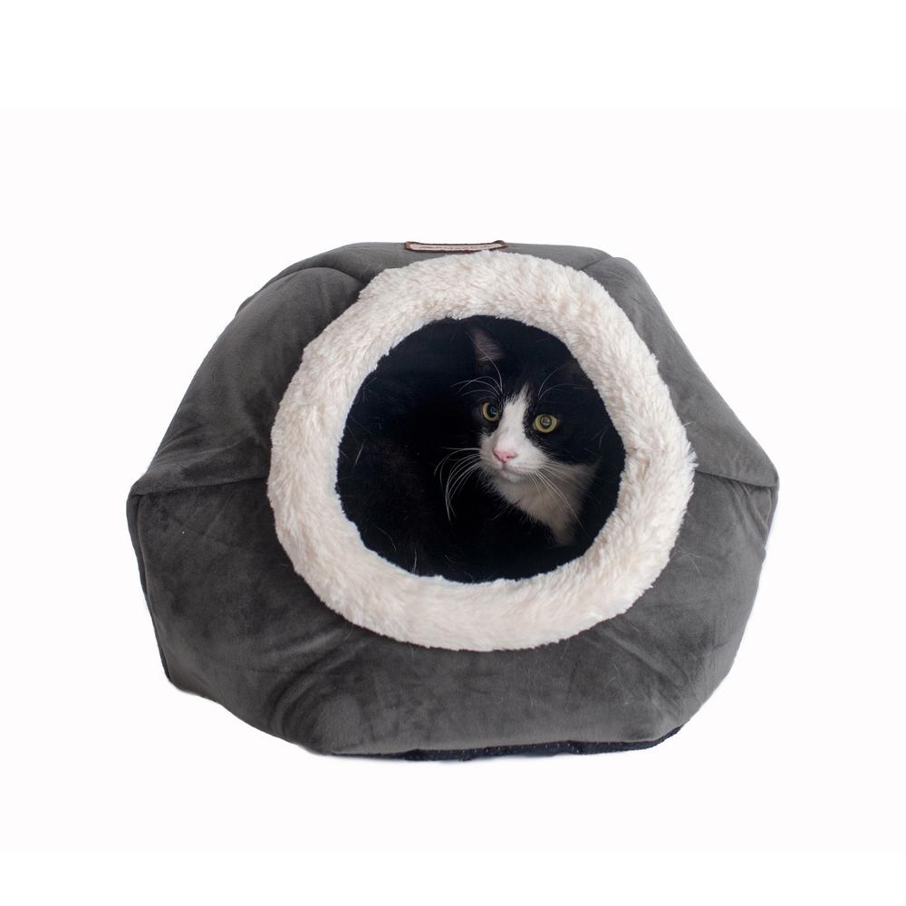 Armarkat Cat Bed Model C80CSH/MB Gray Velvet. Picture 1