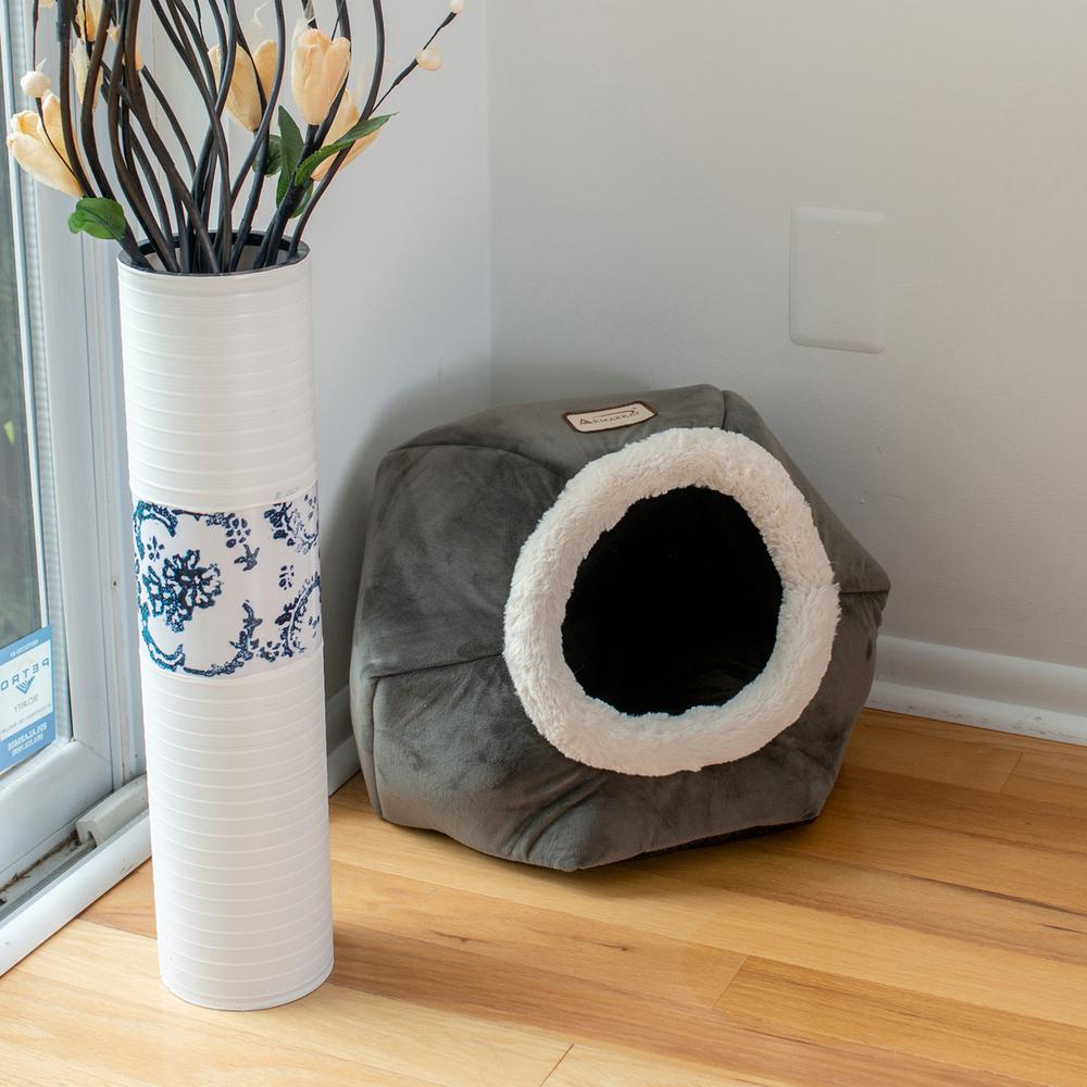 Armarkat Cat Bed Model C80CSH/MB Gray Velvet. Picture 3