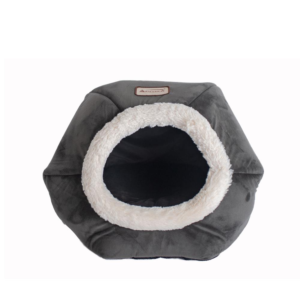 Armarkat Cat Bed Model C80CSH/MB Gray Velvet. Picture 5