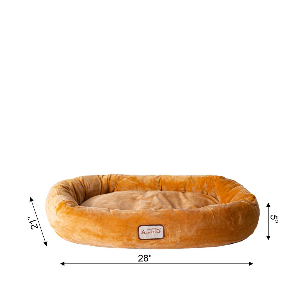 Armarkat Model D02CZS-S Small Earth Brown Bolstered Pet Bed and Mat. Picture 5