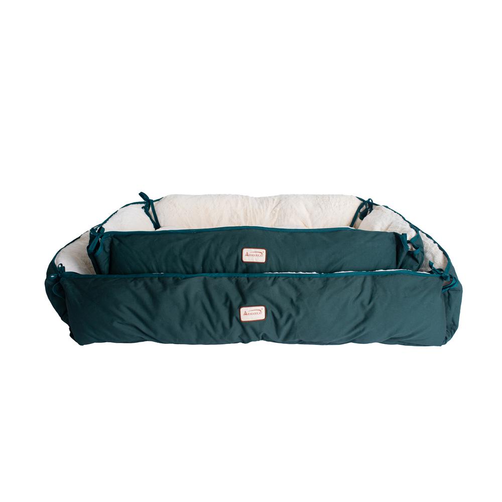 Large Laurel Green & Ivory Pet Bed And Mat. Picture 2