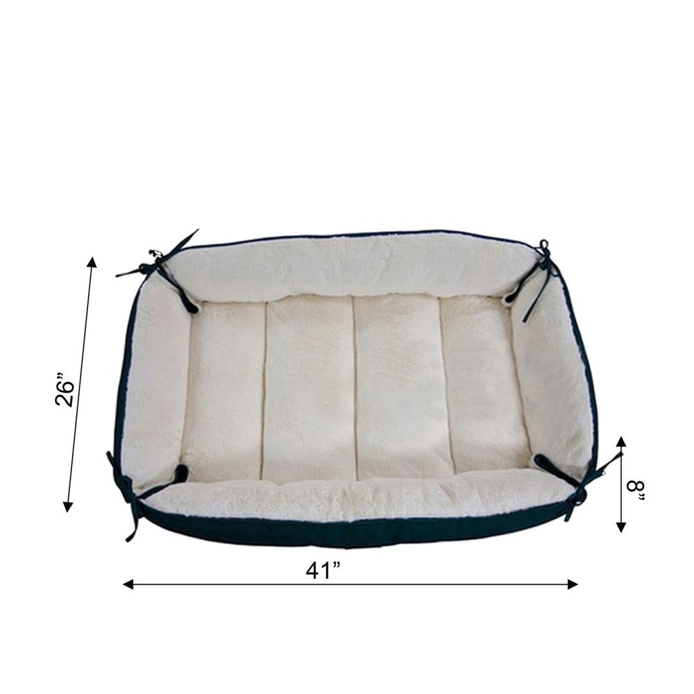 Large Laurel Green & Ivory Pet Bed And Mat. Picture 6