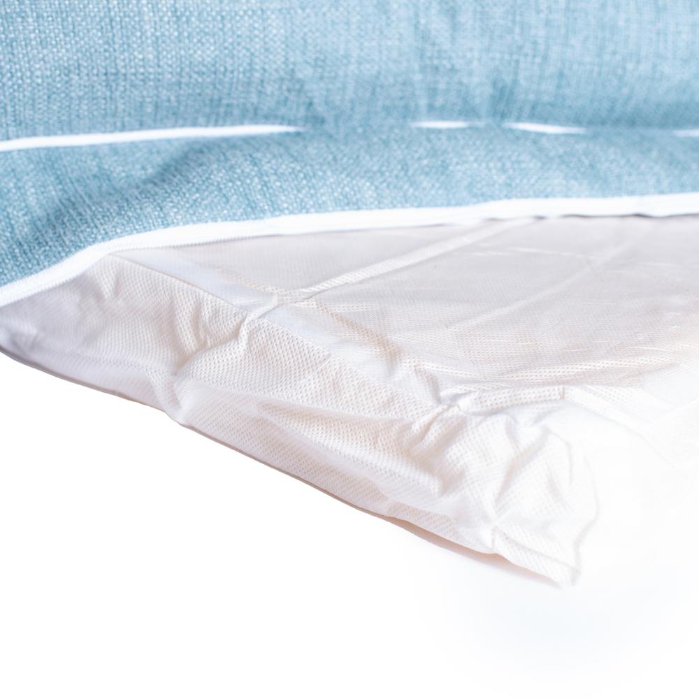 Soothing Blue Medium Bolstered Pet Bed With Poly Fill Cushion. Picture 7
