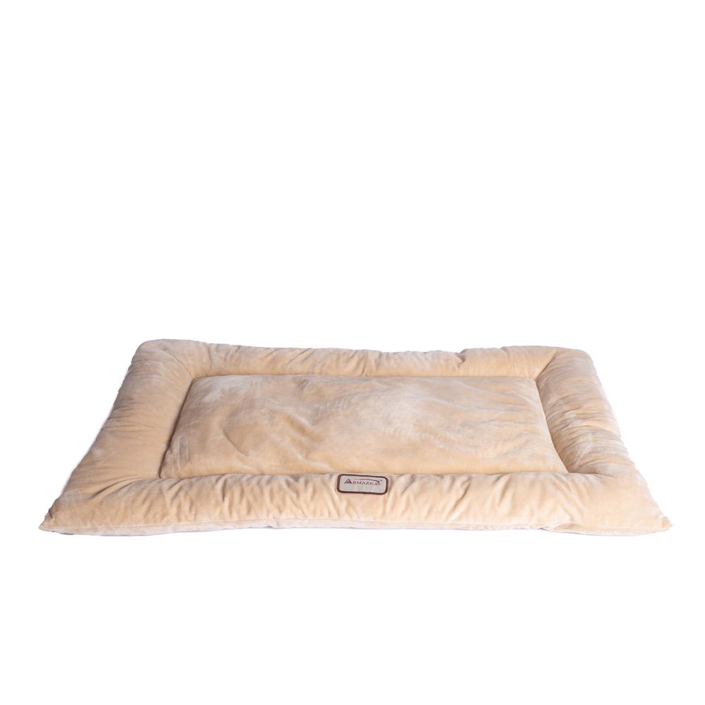 Medium Pet Bed Mat With Poly Fill Cushion In Beige. Picture 2