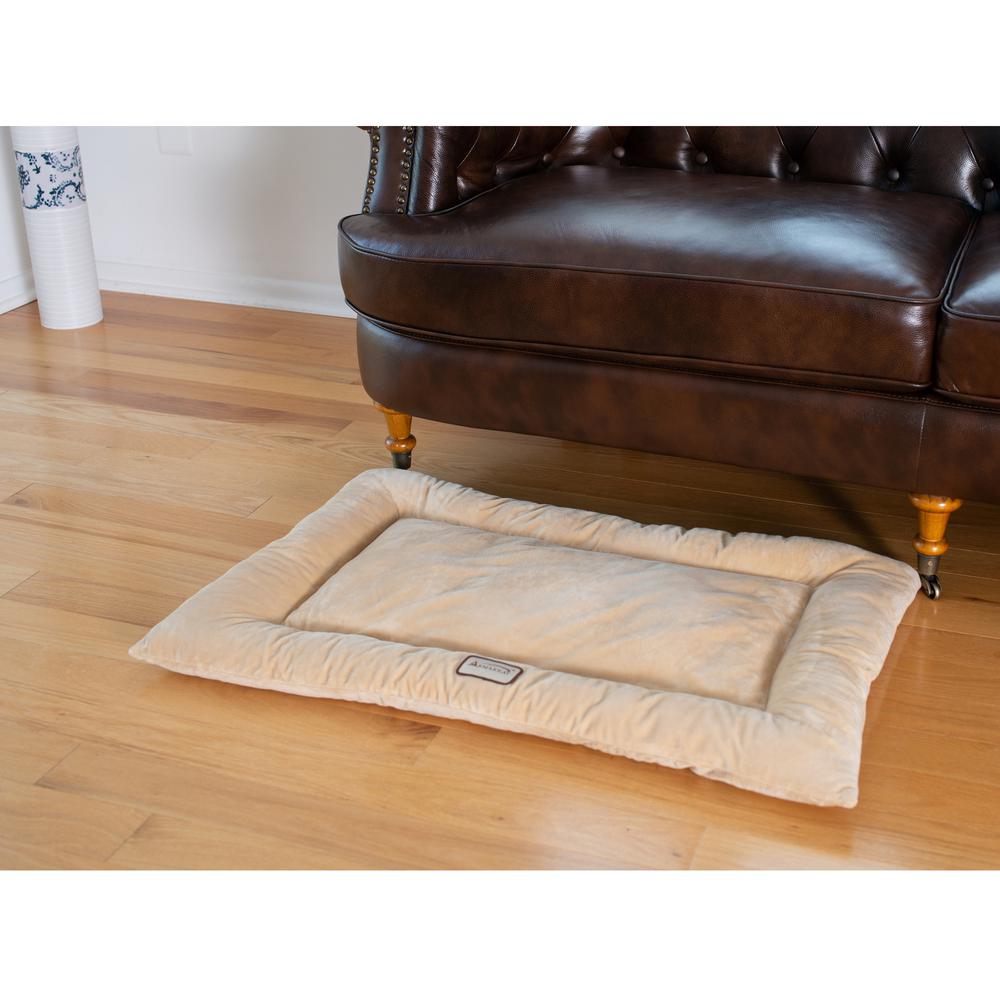 Medium Pet Bed Mat With Poly Fill Cushion In Beige. Picture 4