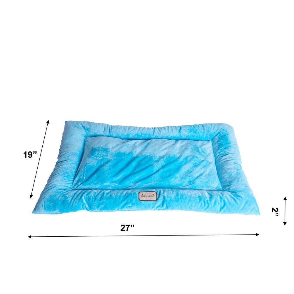 Large Pet Bed Mat With Poly Fill Cushion In Sky Blue. Picture 6