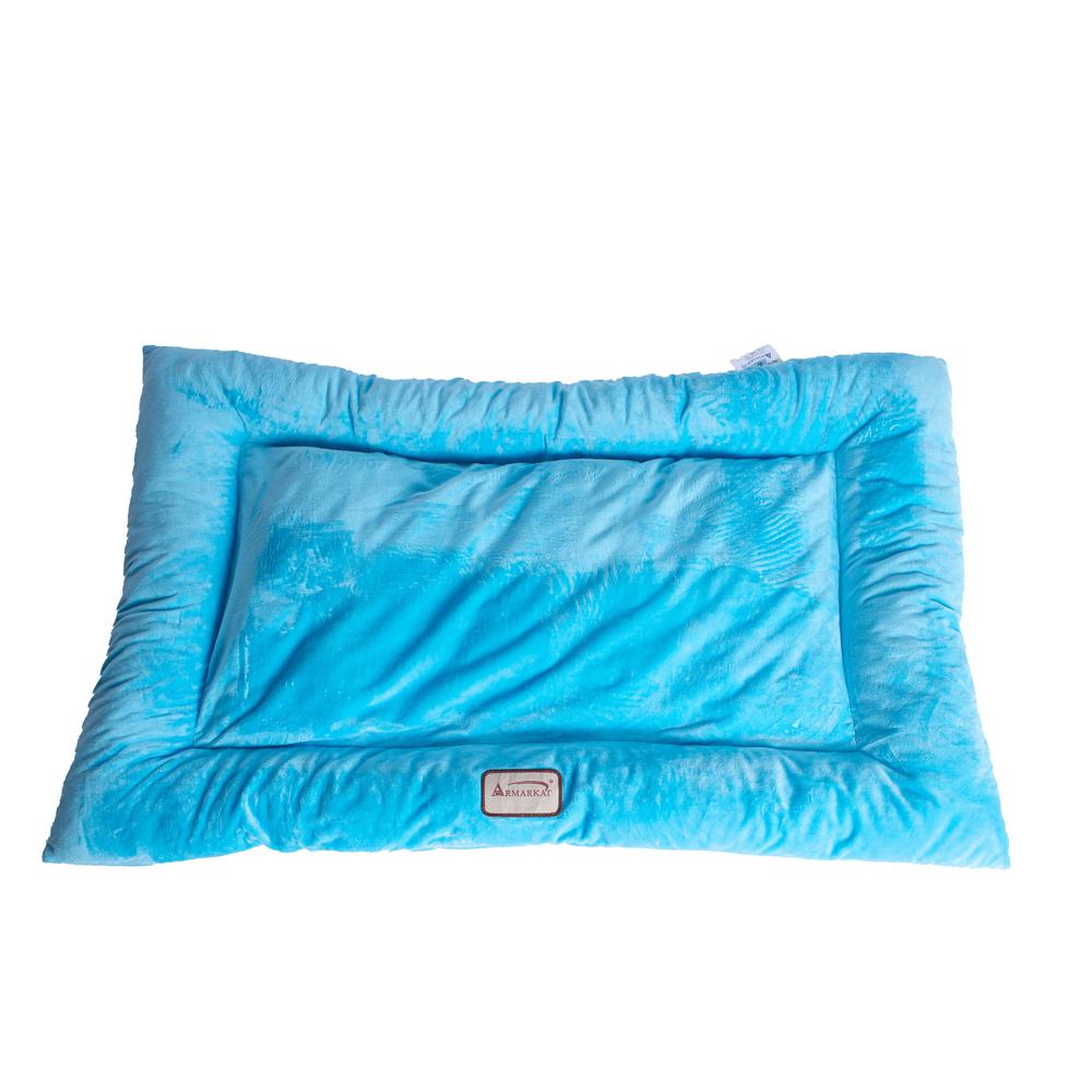 Large Pet Bed Mat With Poly Fill Cushion In Sky Blue. Picture 9