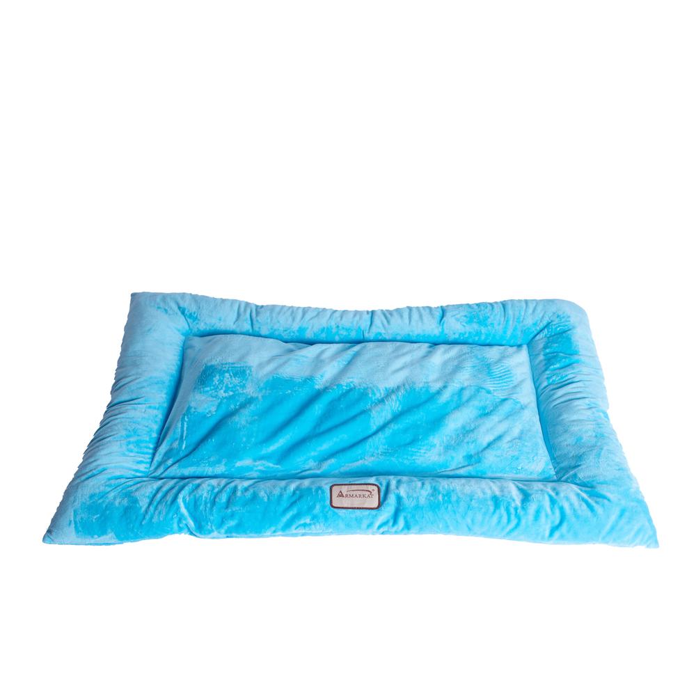 Large Pet Bed Mat With Poly Fill Cushion In Sky Blue. Picture 10