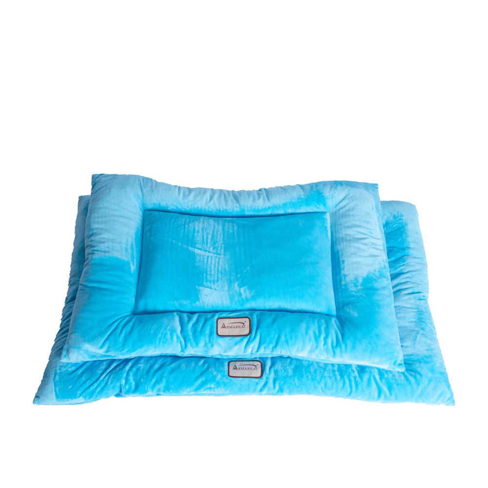 Large Pet Bed Mat With Poly Fill Cushion In Sky Blue. Picture 11