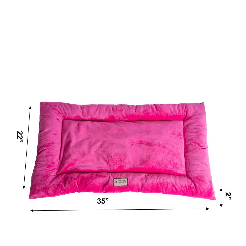 Large Pet Bed Mat With Poly Fill Cushion In Vibrant Pink. Picture 6