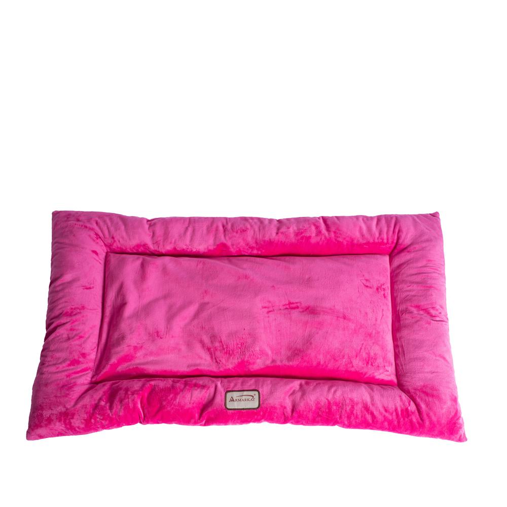 Large Pet Bed Mat With Poly Fill Cushion In Vibrant Pink. Picture 9
