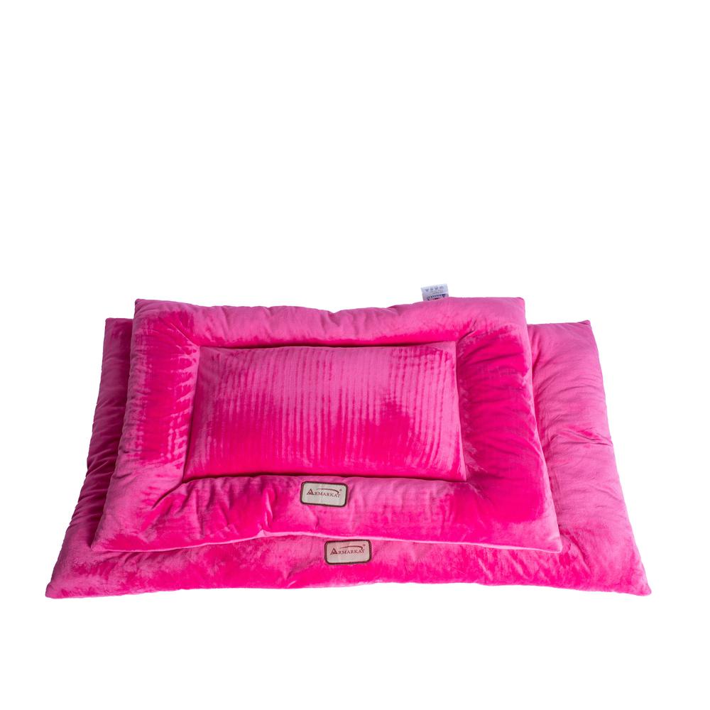 Large Pet Bed Mat With Poly Fill Cushion In Vibrant Pink. Picture 11