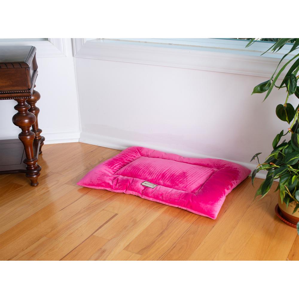 Medium Pet Bed Mat With Poly Fill Cushion In Vibrant Pink. Picture 7