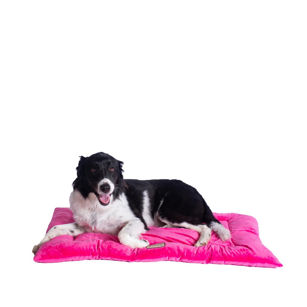 Medium Pet Bed Mat With Poly Fill Cushion In Vibrant Pink. Picture 9