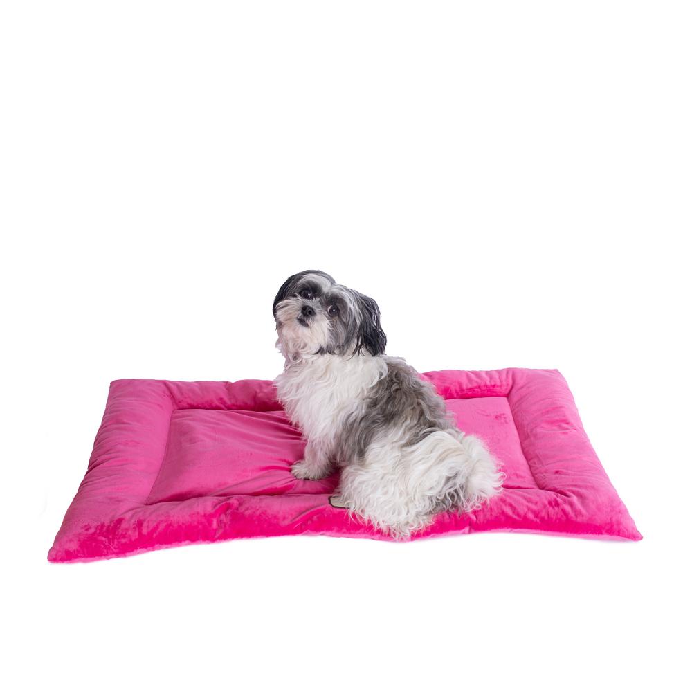 Medium Pet Bed Mat With Poly Fill Cushion In Vibrant Pink. Picture 10