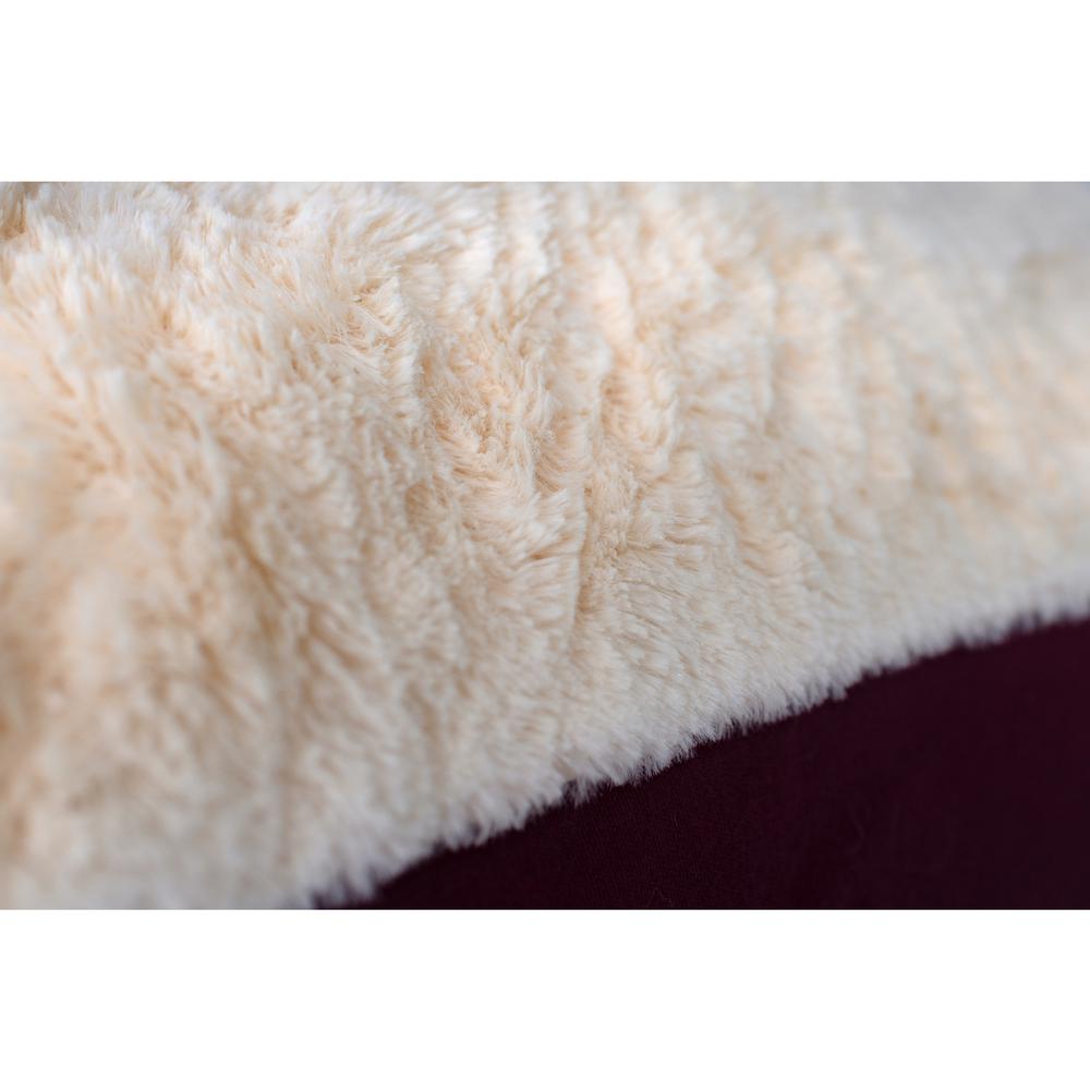 Armarkat Model M02HJH/MB-L Large Pet Bed Mat with Poly Fill Cushion in Ivory & Burgundy. Picture 9