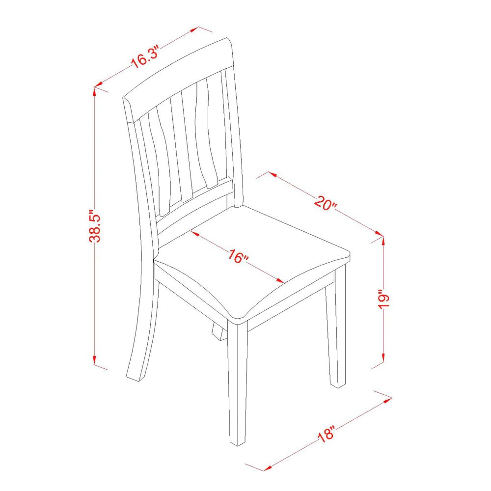 AVAT7-BLK-C Dining set - 7 Pcs with 6 Wooden Chairs. Picture 5