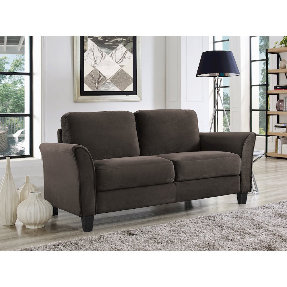 Westin Loveseat Curved Arm Coffee. Picture 8