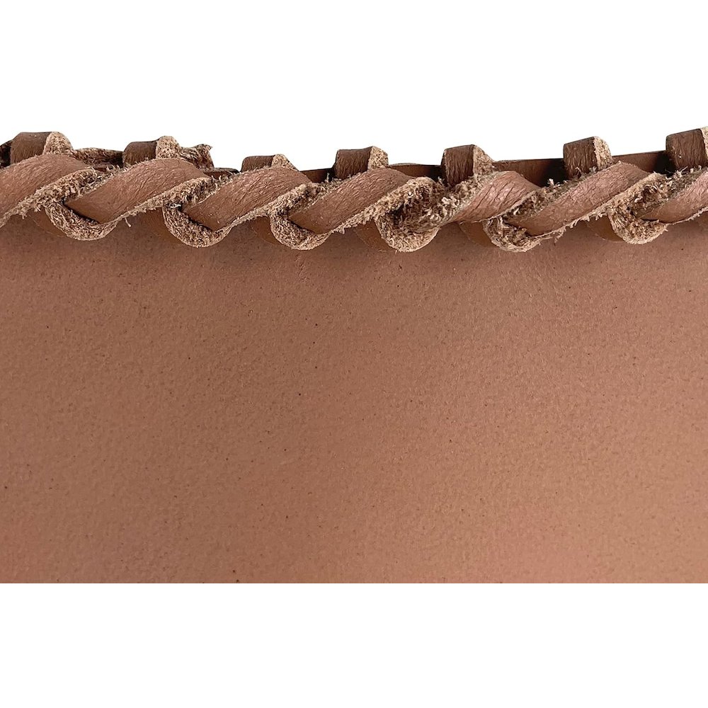 AmeriHome Genuine Leather Butterfly Chair - Light Tan. Picture 3