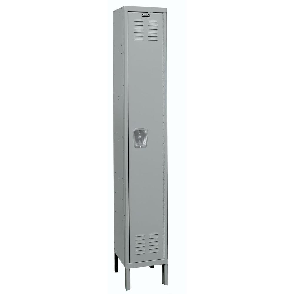 Hallowell Premium Locker, 725 Dark Gray, Single Tier, 1-Wide, Assembled. Picture 1