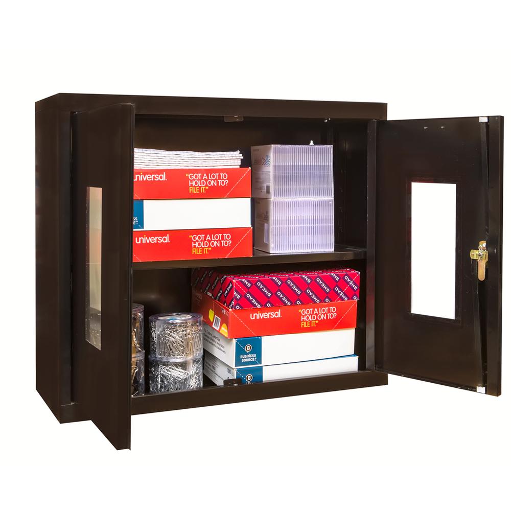 400 Series Wallmount SV Storage Cabinet, 36"W x 12"D x 30"H, 708 Midnight Ebony, Single Tier, Double Safety-View Door, 1-Wide, Knock-down. Picture 1