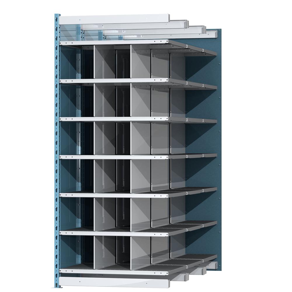 Hallowell Deep Bin Shelving 707 Marine Blue Posts Sides. Picture 1