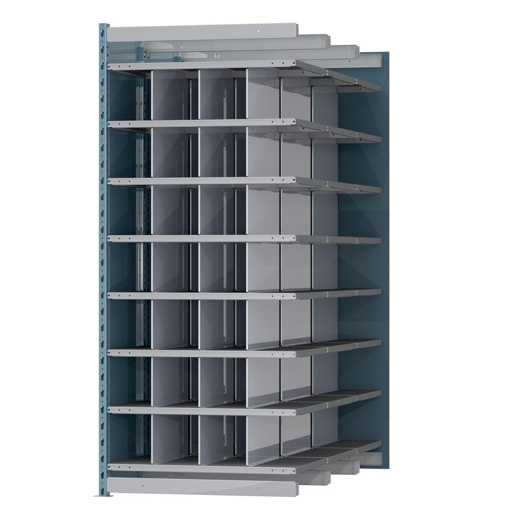 Hallowell Deep Bin Shelving 707 Marine Blue Posts Sides. Picture 1