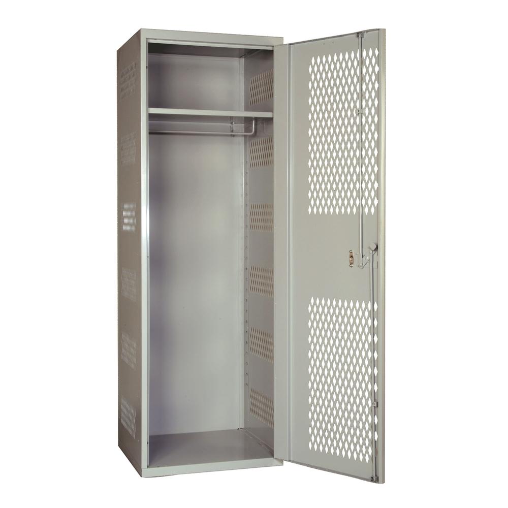 Hallowell SecurityMax Locker, 711 Light Gray, Single Tier, 1-Wide, All-Welded. Picture 2