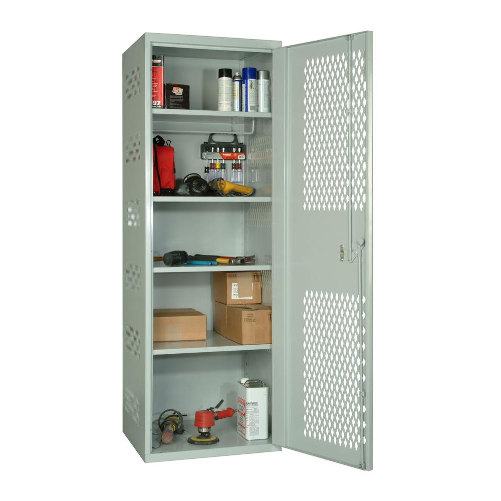 Hallowell SecurityMax Locker, 711 Light Gray, Single Tier, 1-Wide, All-Welded. Picture 1