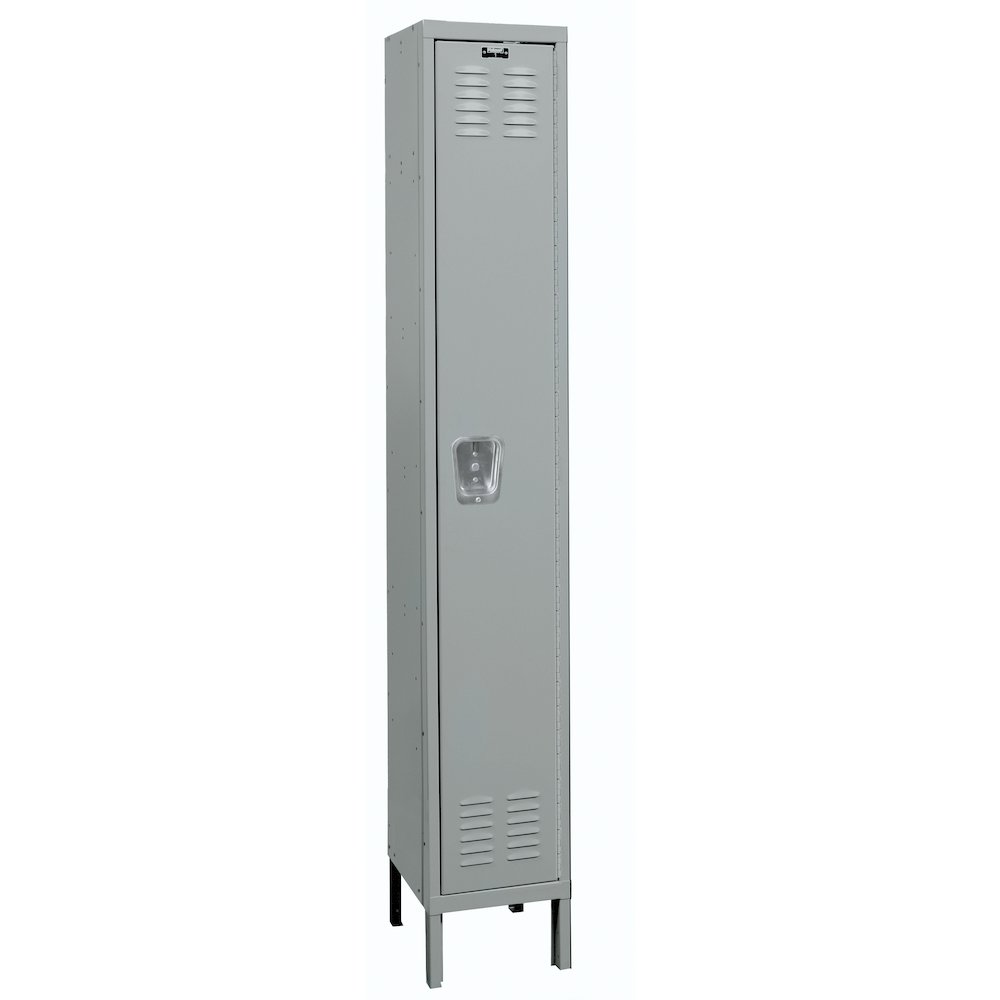 Hallowell Premium Locker, 725 Dark Gray, Single Tier, 1-Wide, Assembled. Picture 1
