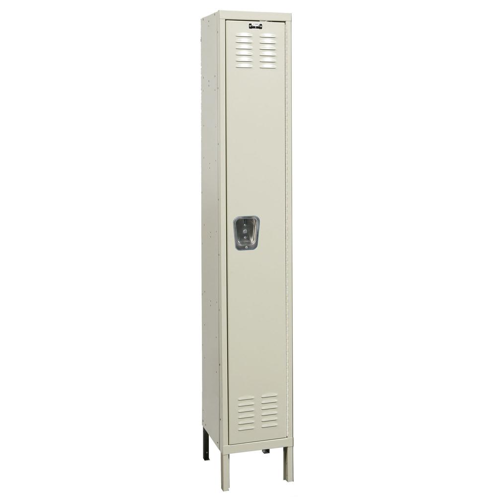 Hallowell Galvanite Locker, 729 Tan, Single Tier, 1-Wide, Knock-Down. Picture 1