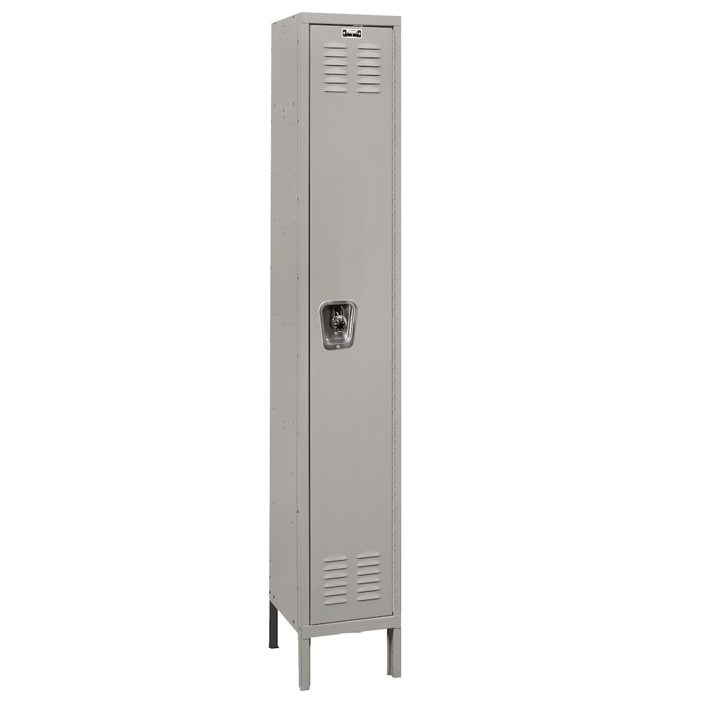 Hallowell ReadyBuilt Locker, 711 Light Gray, Single Tier, 1-Wide, Assembled. Picture 1