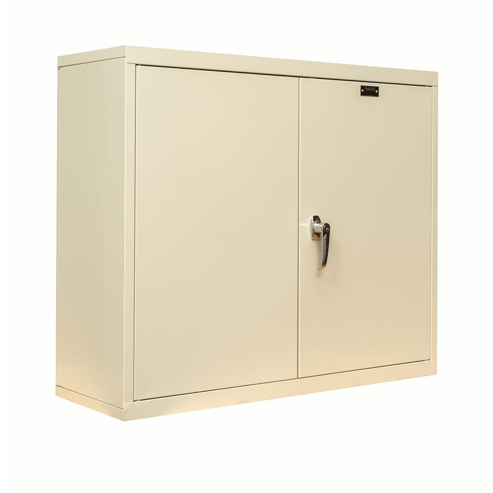 400 Series Wallmount Solid Storage Cabinet, 30"W x 12"D x 26"H, 729 Tan, Single Tier, Double Solid Door, 1-Wide, Assembled. Picture 2