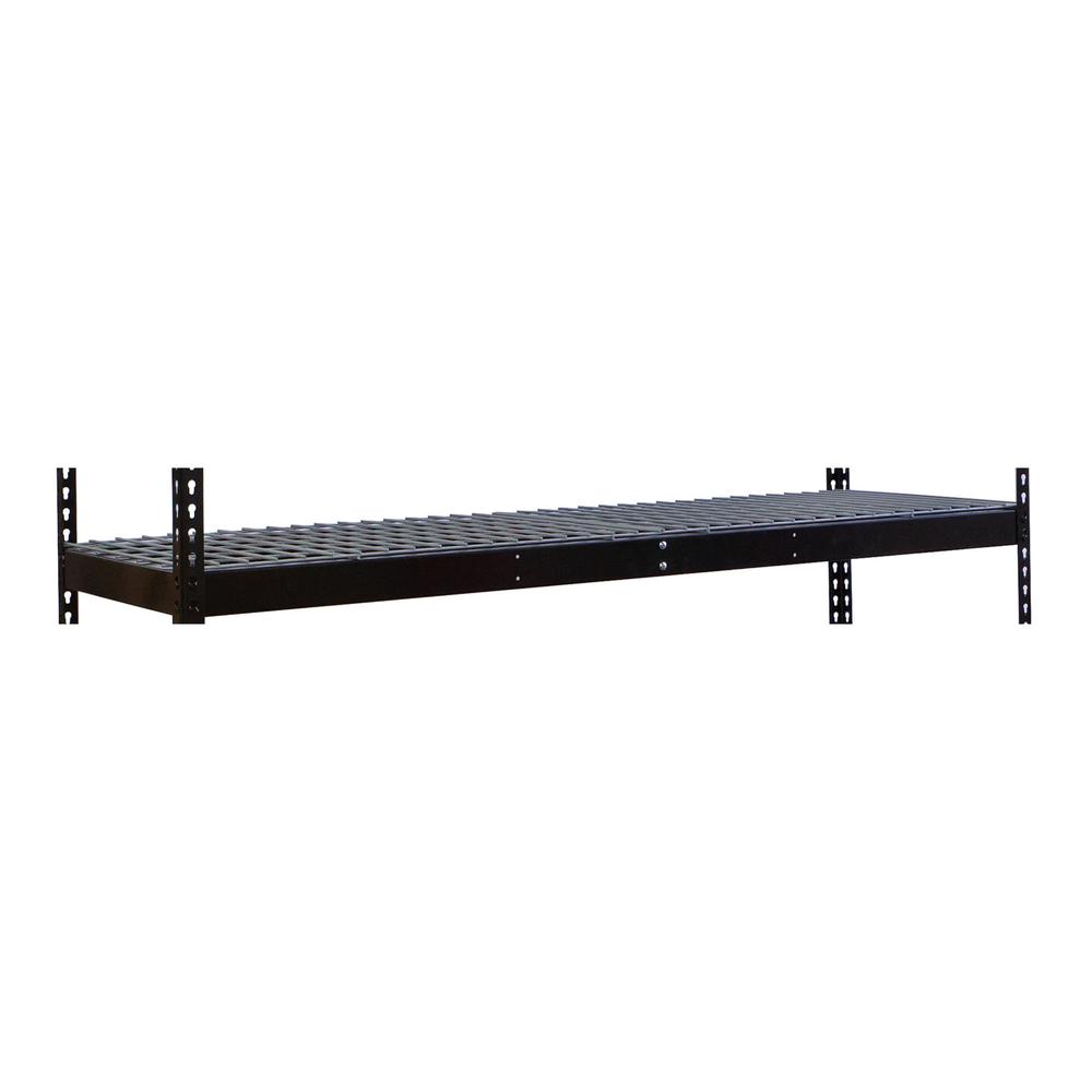 Rivetwell, Double Rivet Boltless Shelving with Center Support 48"W x 30"D 708 Midnight Ebony 1 Level  Includes Wire Deck Decking. Picture 1
