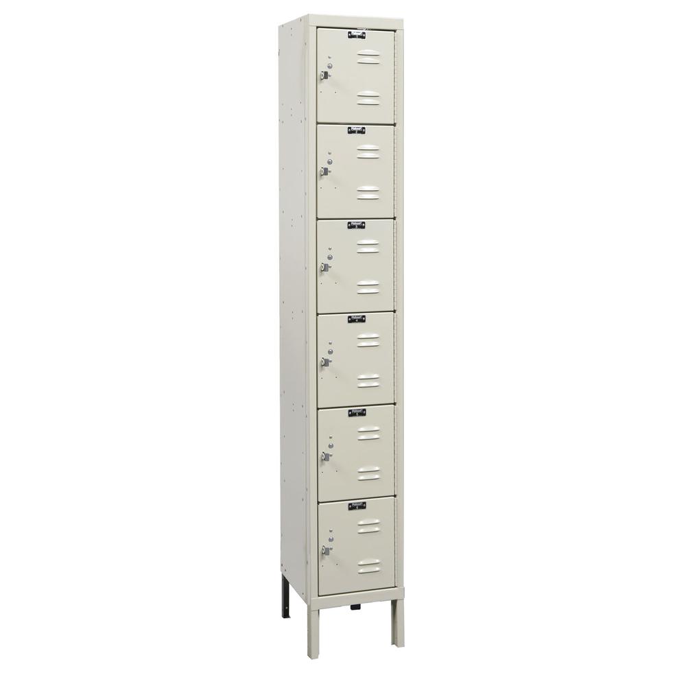 Hallowell Premium Locker, 729 Tan, 6-Tier, 1-Wide, Knock-Down. Picture 1