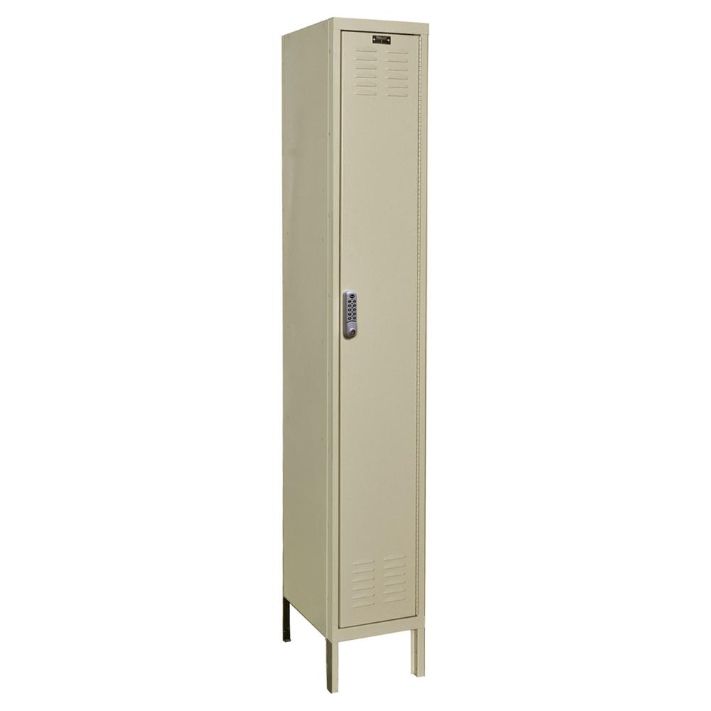 Hallowell DigiTech Electronic Locker, 729 Tan, Single Tier, 1-Wide, Knock-Down. Picture 1