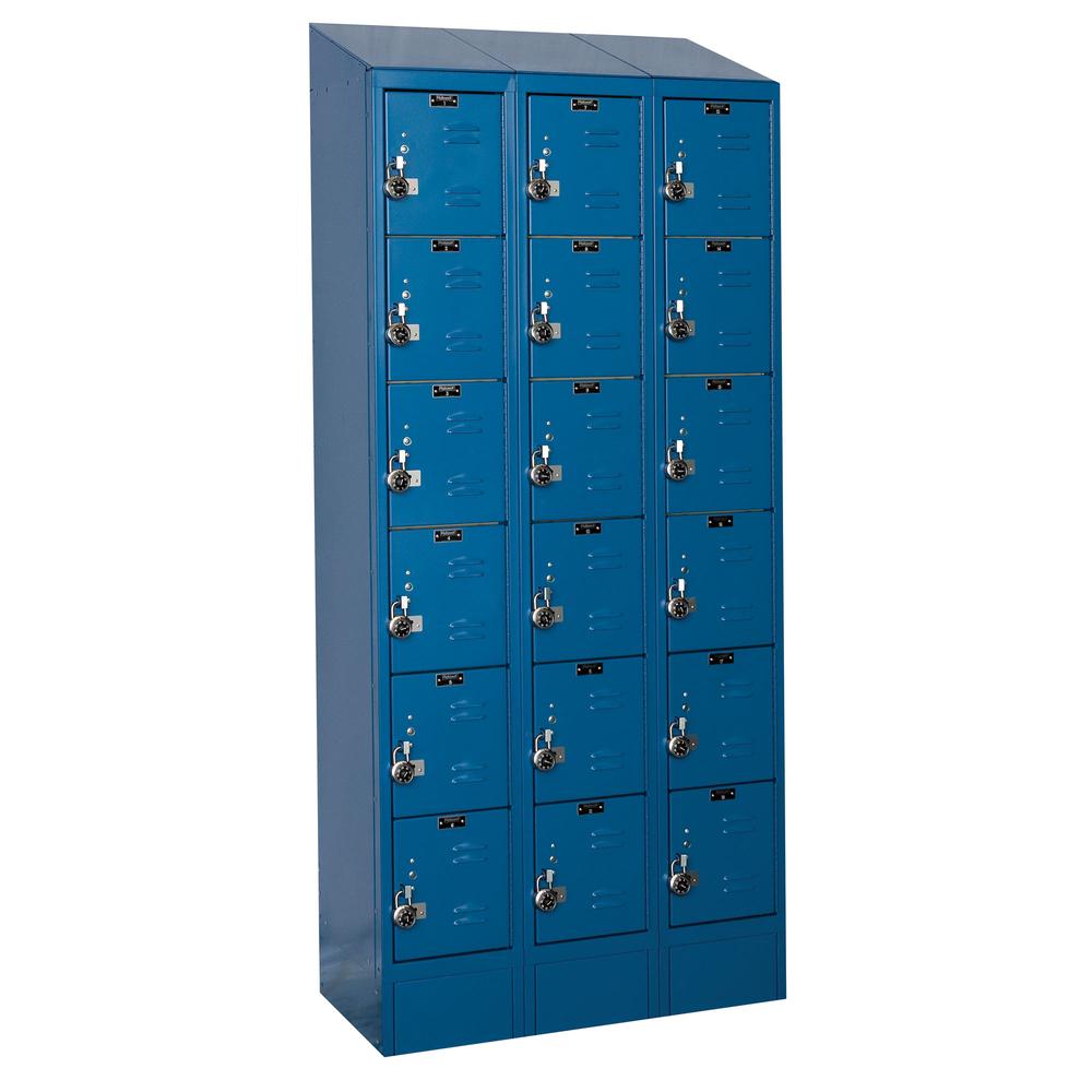 Hallowell ReadyBuilt II Locker, 707 Marine Blue, 6-Tier, 3-Wide, Assembled. Picture 1