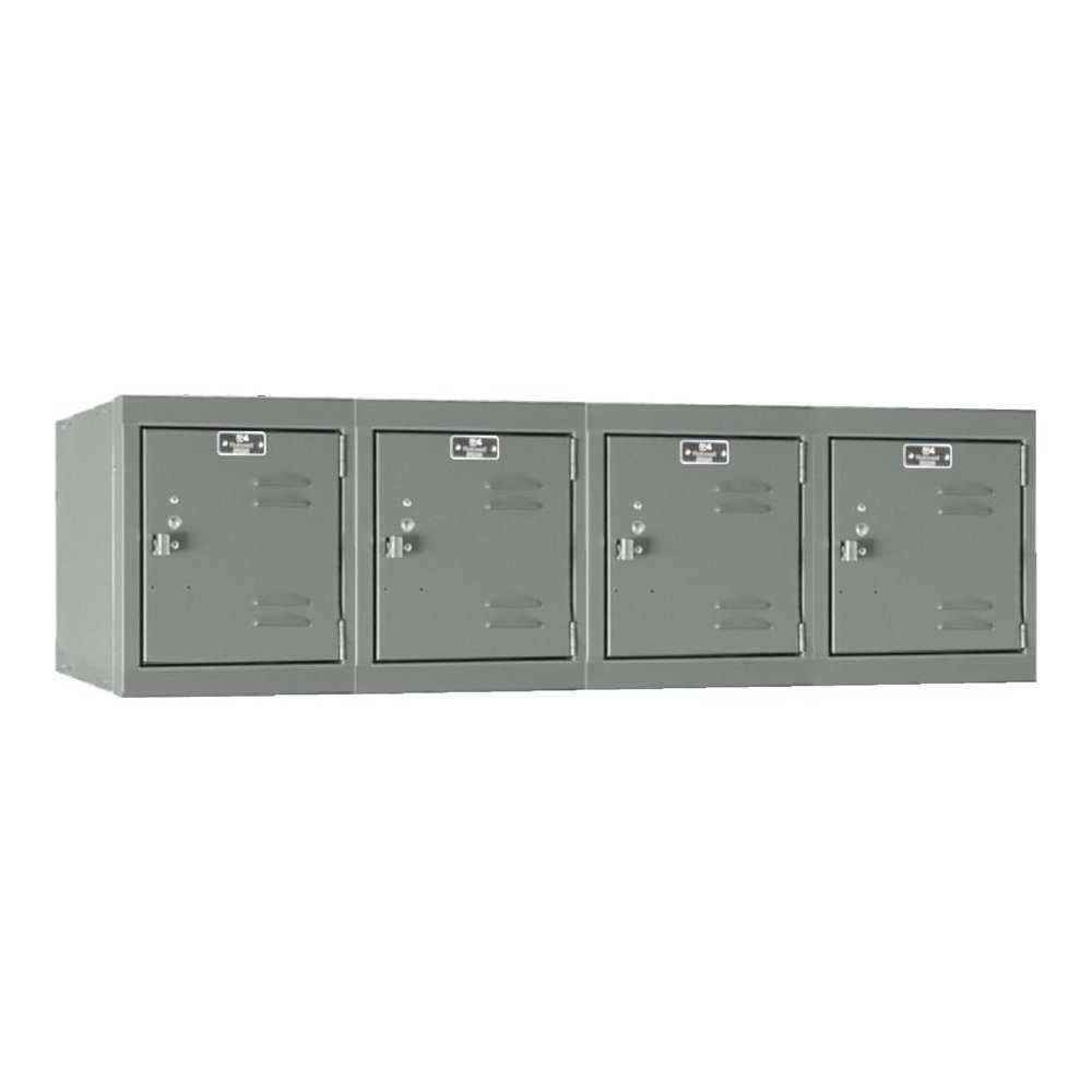 Hallowell Premium Locker, 725 Dark Gray, 4-Wide Wall Mount, , Assembled. Picture 1