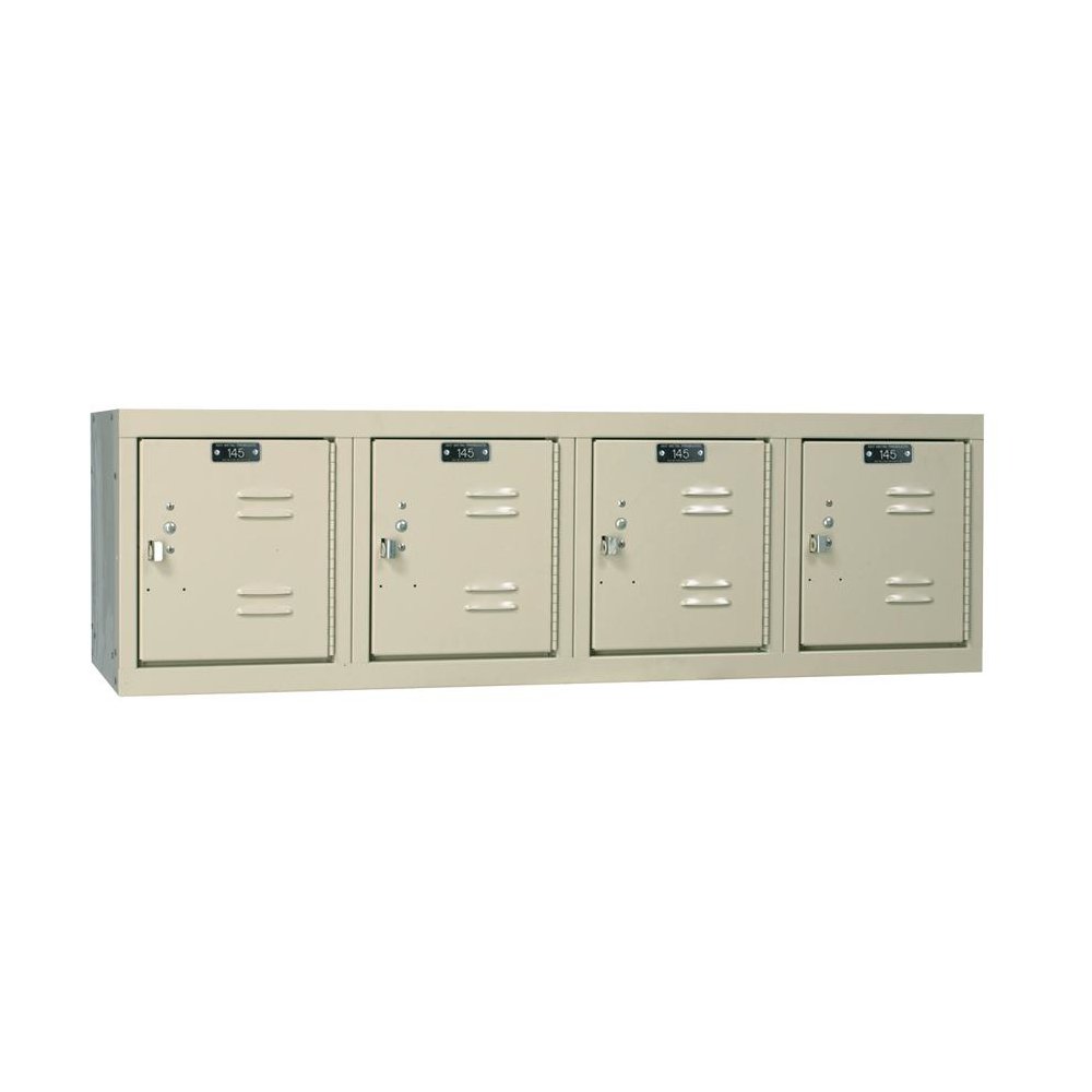 Hallowell Premium Locker, 729 Tan, 4-Wide Wall Mount, , Assembled. Picture 1