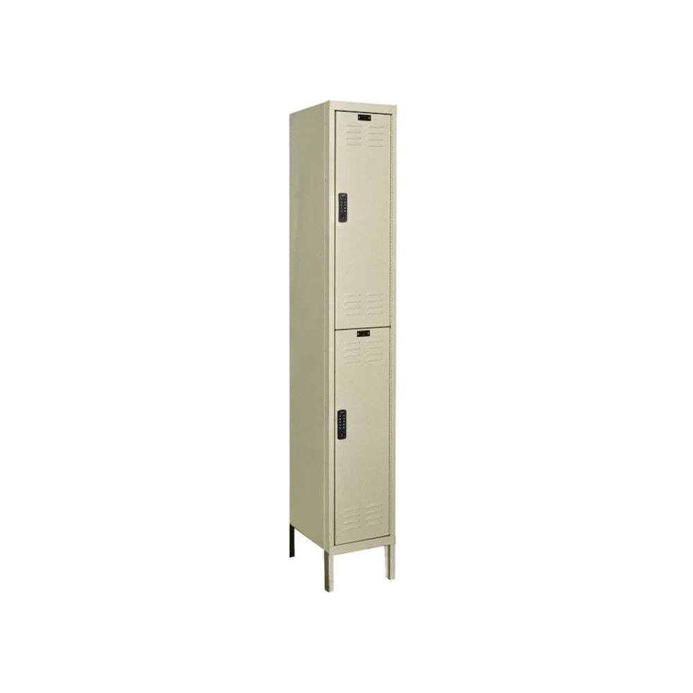 Hallowell DigiTech Electronic Locker, 729 Tan, Double Tier, 1-Wide, Assembled. Picture 1