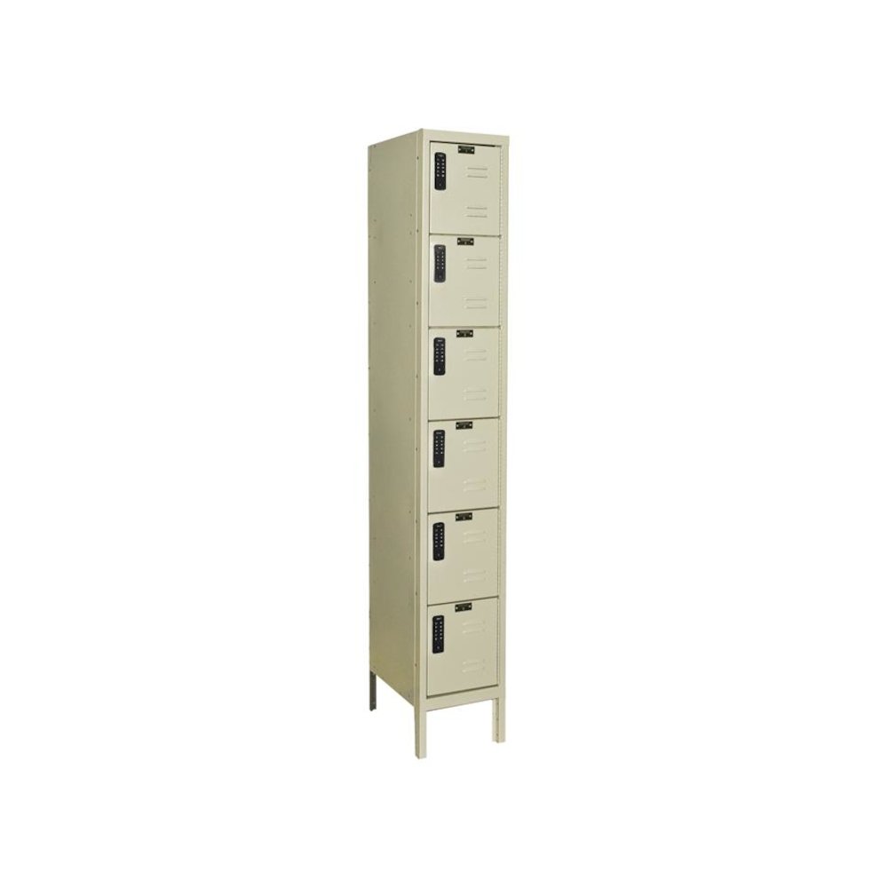 Hallowell DigiTech Electronic Locker, 729 Tan, 6-Tier, 1-Wide, Assembled. Picture 1