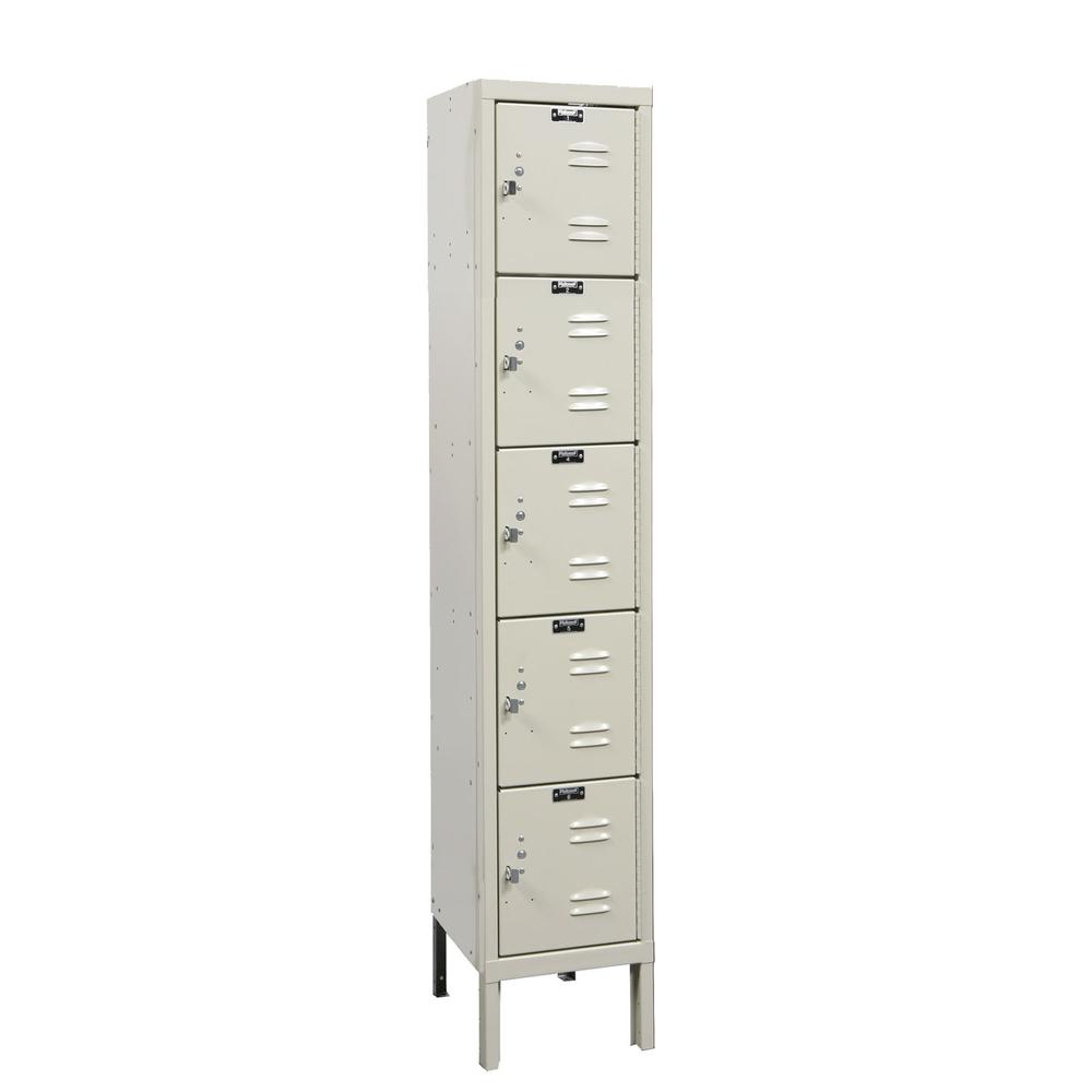 Hallowell Premium Locker, 729 Tan, 5-Tier, 1-Wide, Assembled. Picture 1
