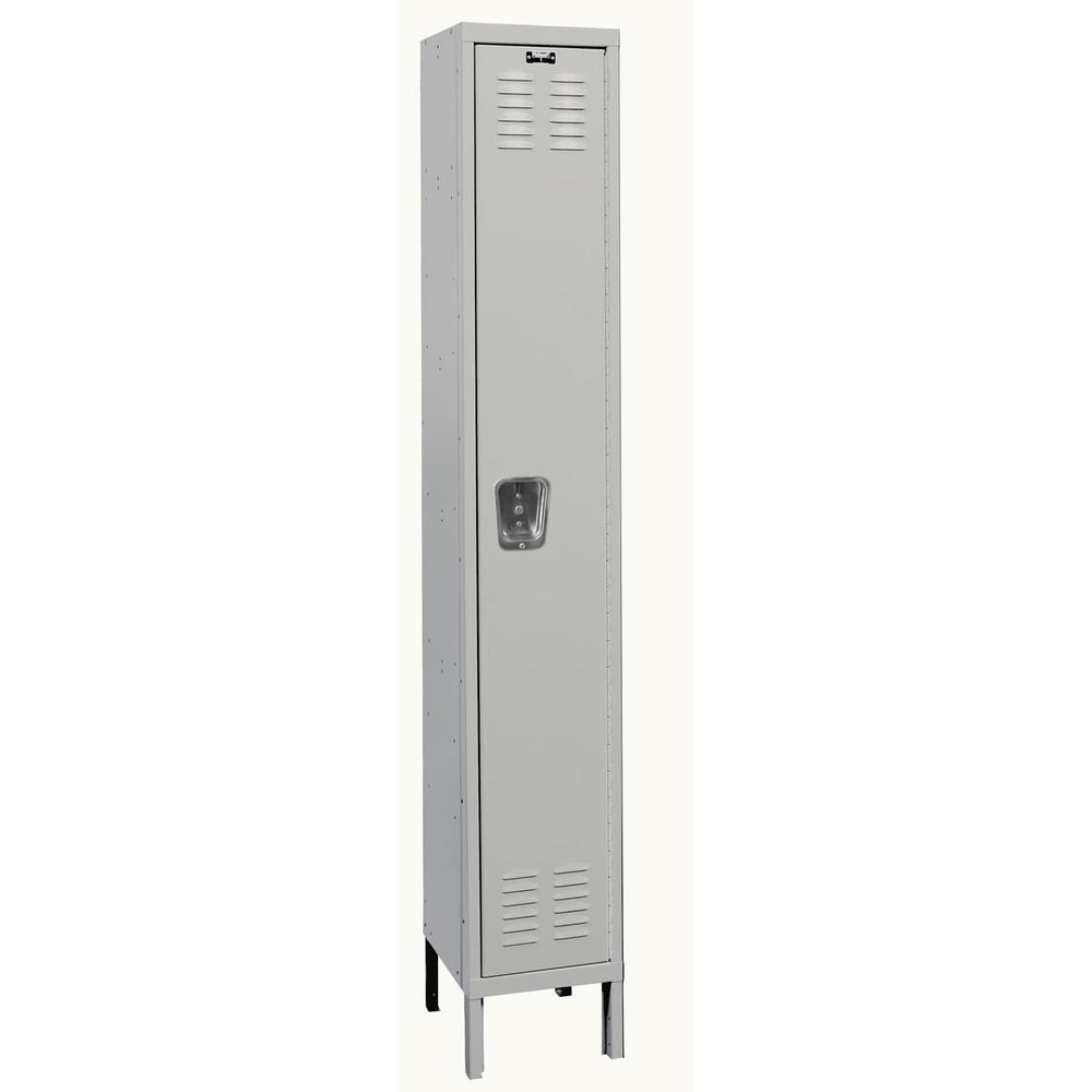 Hallowell Premium Locker, 711 Light Gray, Single Tier, 1-Wide, Assembled. Picture 1